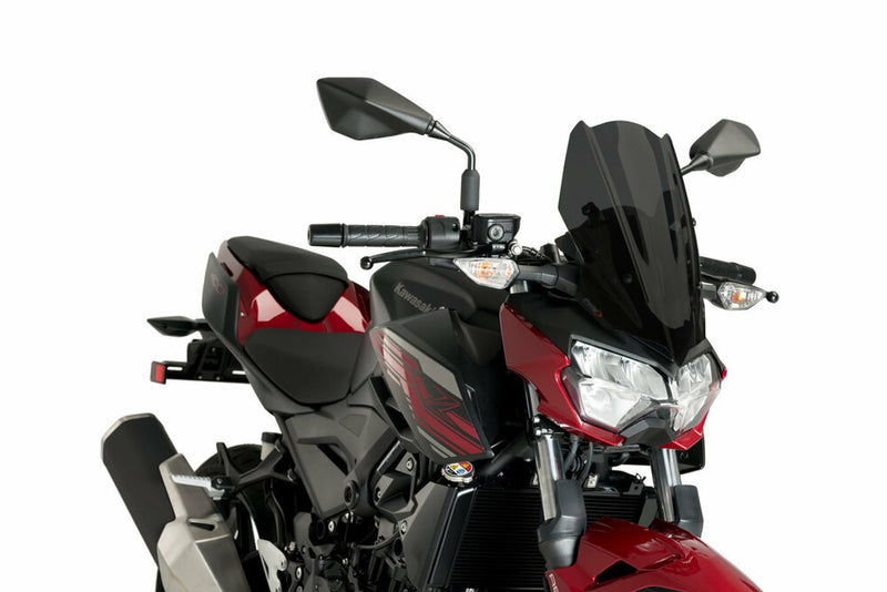 Puig Hi-Tech Parts Windscreen Naked NEW GEN Dark Smoke - 3548F Kawasaki 400 2019-2023