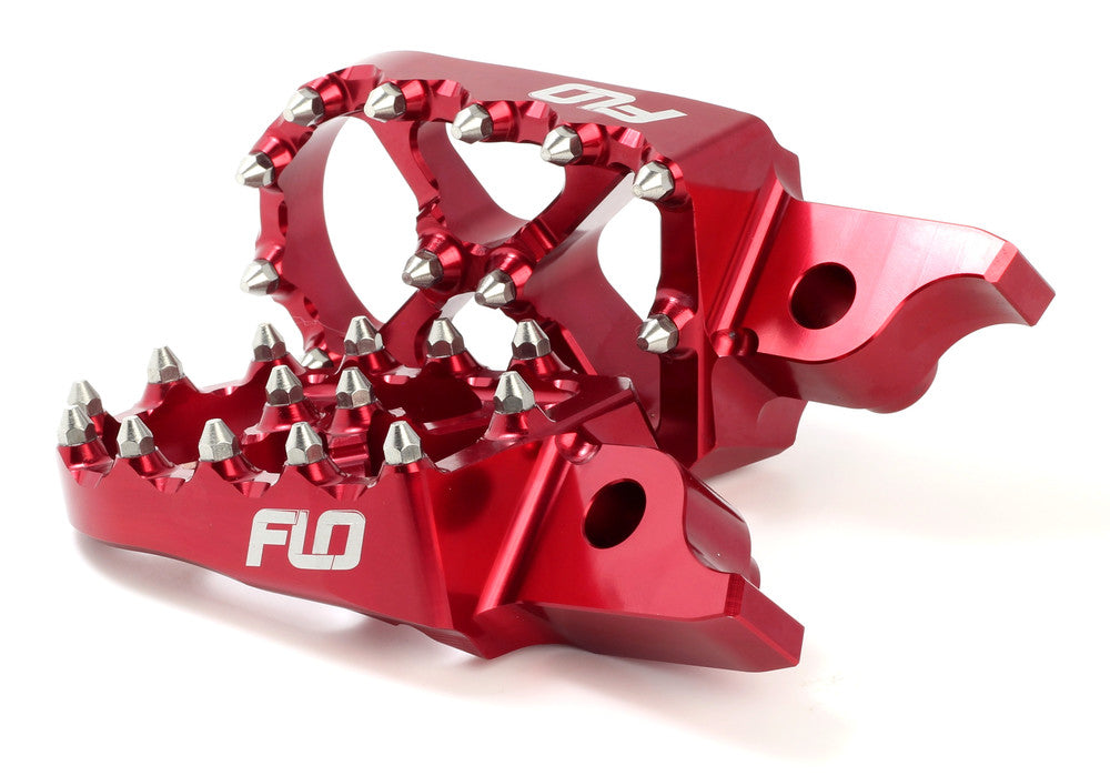 Flo Motorsports 122-8016 FPEG-792R PRO SERIES FOOT PEGS RED KAW/HON