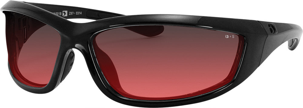 Bobster 26-4896 ECHA001R CHARGER SUNGLASSES BLACK W/ROSE LENS