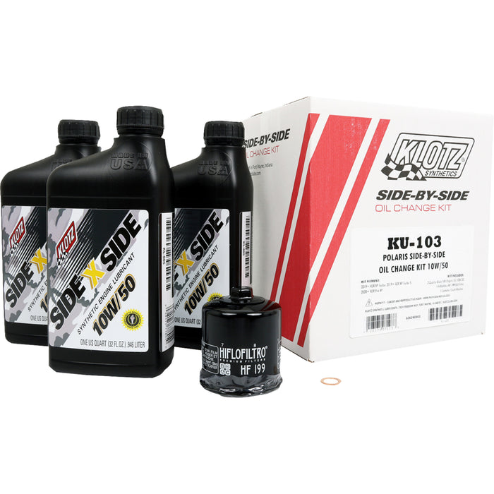KLOTZ OIL 3601-0866 KU-103 SxS Oil Change Kit Polaris SxS - 10W/50