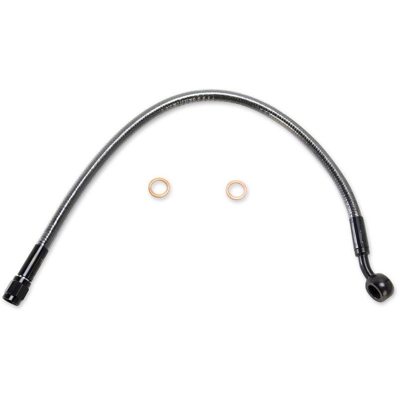 Magnum Shielding Designer Series ABS-Specific Upper Brake Line Kit 10mm-35° 15" Black Pearl - AS47115 For Harley Touring 2017-2024