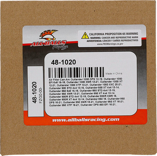 All Balls Air Filter Kit - 48-1020 Can-Am Outlander / Renegade / Commander / Maverick 2010-2025