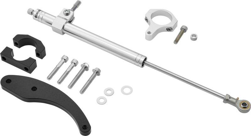 Harddrive Steering Damper 09-13FLT Silver - 88263 For Harley Road Glide 2009-2013