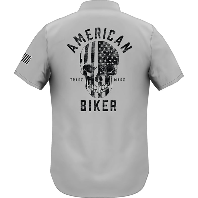 AMERICAN BIKER 3040-3400 ABBSAM11ST74GYSR Biker Sam Lightweight Shirt gray/black - small