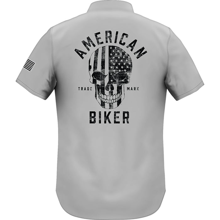 AMERICAN BIKER 3040-3403 ABBSAM11ST74GYXR Biker Sam Lightweight Shirt gray/black - xl