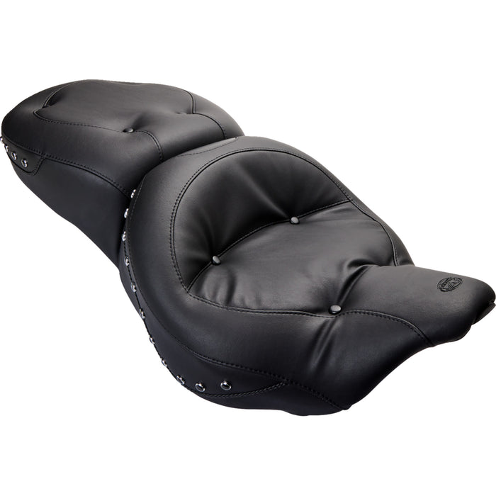 MUSTANG 0801-0460 76038 One-Piece 2-Up Ultra Touring Seat - Regal Touring Seat - Black - FL '08-'21