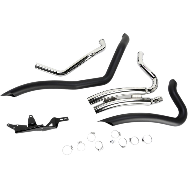 Cobra Short Swept 2-Into-2 Exhaust System - 6233B For Harley Sportster 2013-2022