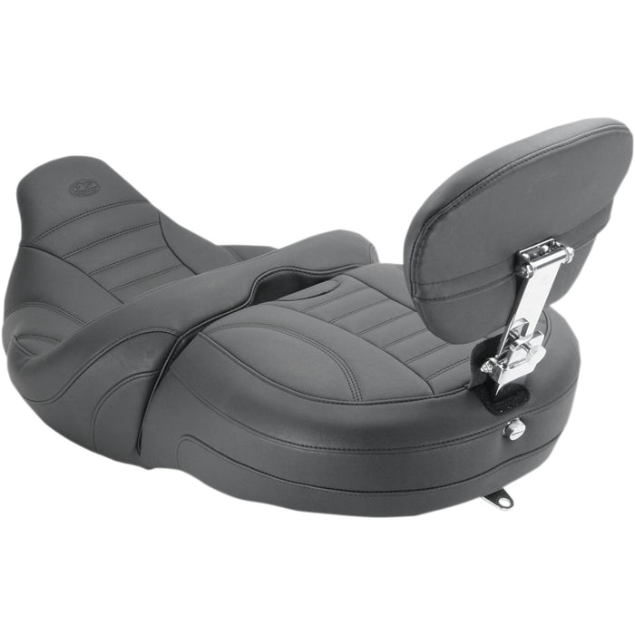 MUSTANG 0801-0981 79595 One-Piece Vintage 2-Up Touring Seat - Freewheeler Vintage Seat - w/ Driver or Passenger Backrest