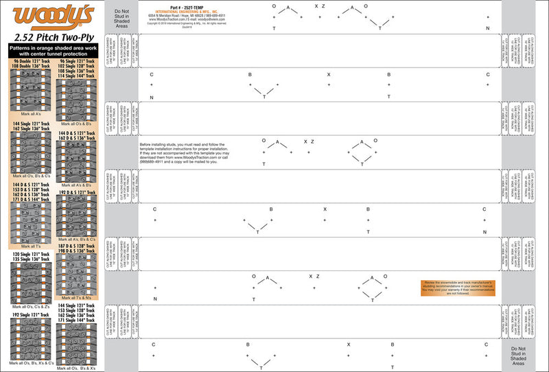 Woody's 18-3964 252T-TEMP STUD TEMPLATE 2.52" 2 PLY