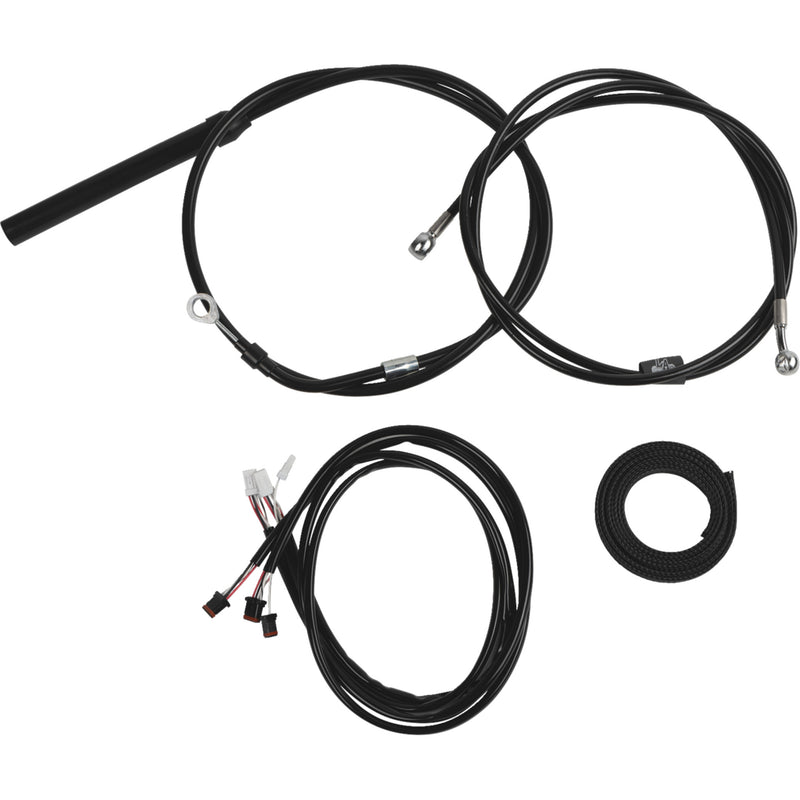 LA Choppers Complete Plug-And-Play Cable Kit Upper 12" 14" Handlebars Black - LA-8062KT3-13B For Harley Touring 2021-2022