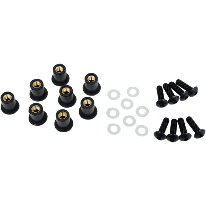PUIG HI-TECH PARTS 2321-0409 0957N Windscreen Screw Kit black