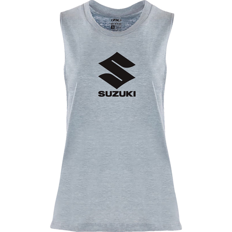 FACTORY EFFEX Women's Idol Muscle Tank Top Suzuki - Light Heather Blue