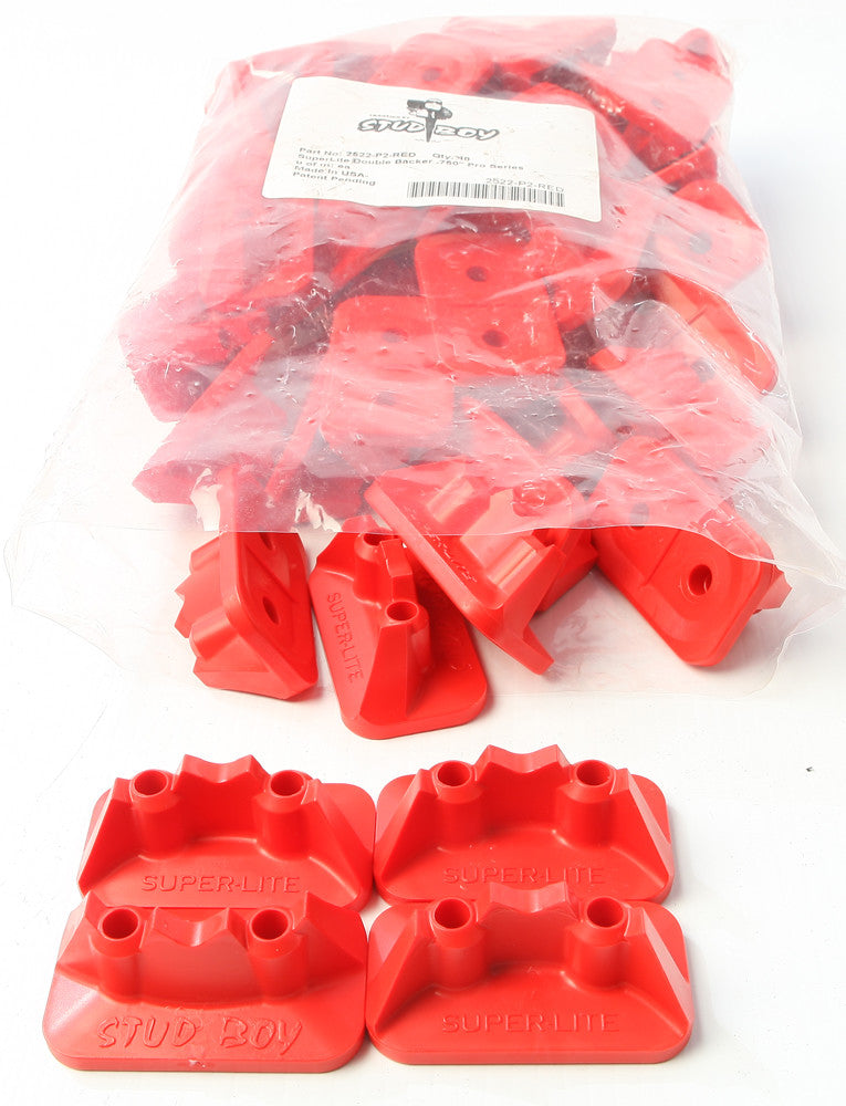 Stud Boy 18-33941R 2522-P2-RED SUPER-LITE PRO SERIES DOUBLE BACKERS .75" 48/PK RED
