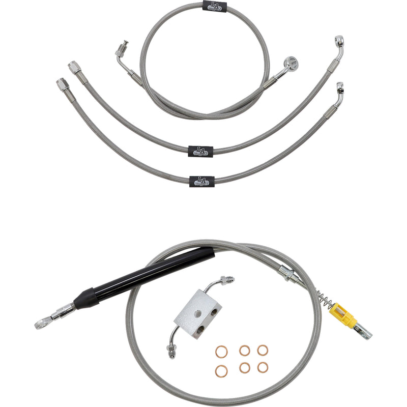 LA Choppers Standard Stainless Braided Handlebar Cable Brake Line Kit - LA-8157KT-13 For Harley Softail 2018-2024