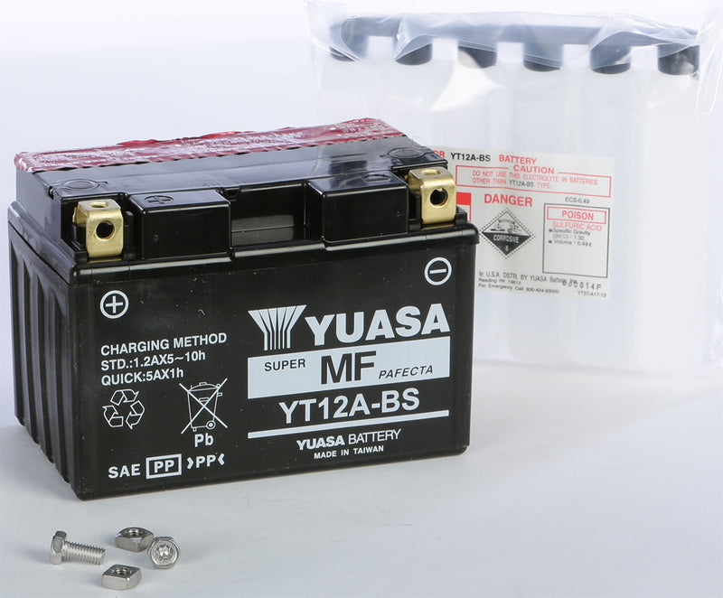 Yuasa Battery YT12A-BS Maintenance Free - YUAM32ABS For Suzuki Motorcycles 1998-2023 | Kawasaki Ninja 650 / ZX1000G Ninja / 1000 2012-2016