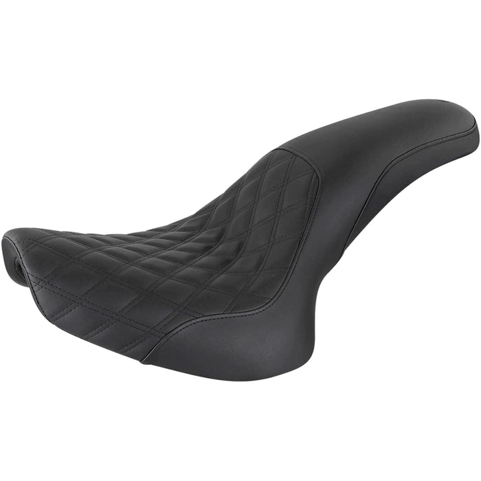 SADDLEMEN 0802-1288 800-01-149 Profiler™ Lattice Stitch Seat - Front Lattice/Rear Smooth - Black - Softail