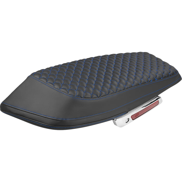 SADDLEMEN 3501-2353 L870-23-20901 Dragon Scale Saddlebag Lid Covers Saddlebag Lid Covers - Dragon Scale - Blue Stitch - FLH/FLT '23-'25