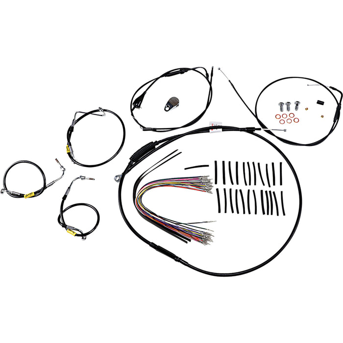 BURLY BRAND 0662-0582 B30-1294 Control Kit for Early Touring Bikes with Bagger Bar Handlebars - 13" - Black