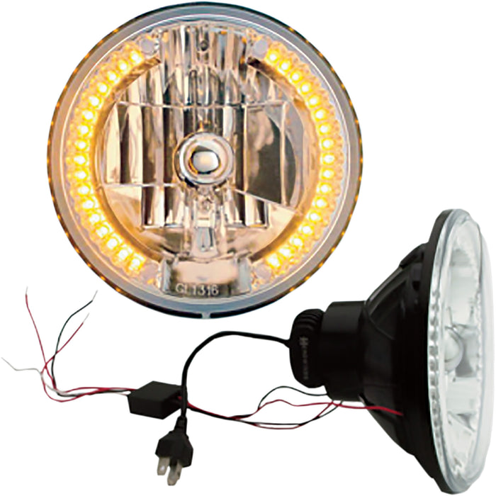 HEADWINDS 2001-2223 8-9727LEDWTA Snake-Eye Headlamp w/ LED Turn Signals and Control Module 7" LED Headlight with LED Turn Signals