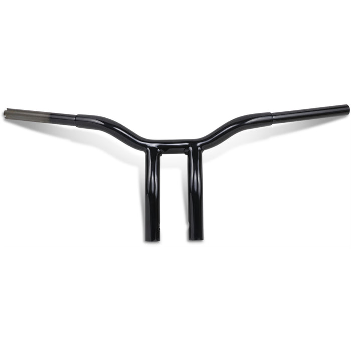 LA CHOPPERS 0601-4939 LA-7338-10B Kage Fighter Welded Bent-Riser Handlebar - One Piece - Bent - 10" - Black