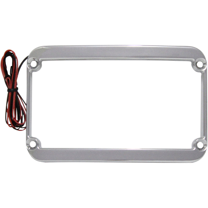 KLOCK WERKS 2030-0839 KWS-01-0089 WFB™ Benchmark Stretched Rear Fender Lighted License Plate Frame - Chrome
