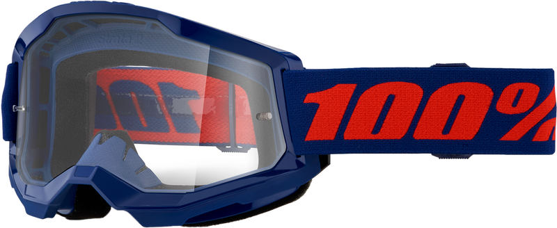 100% 610-5229 50027-00021 STRATA 2 GOGGLE NAVY CLEAR LENS