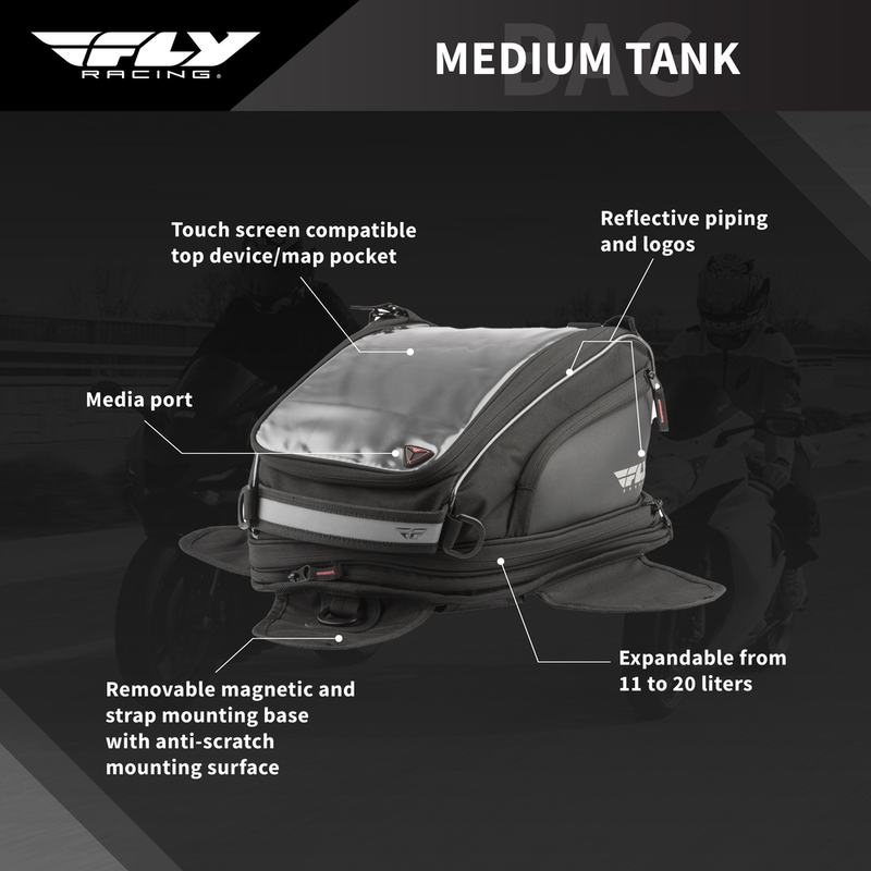 Fly Racing 479-10600 #6245 479-10~600 MEDIUM TANK BAG