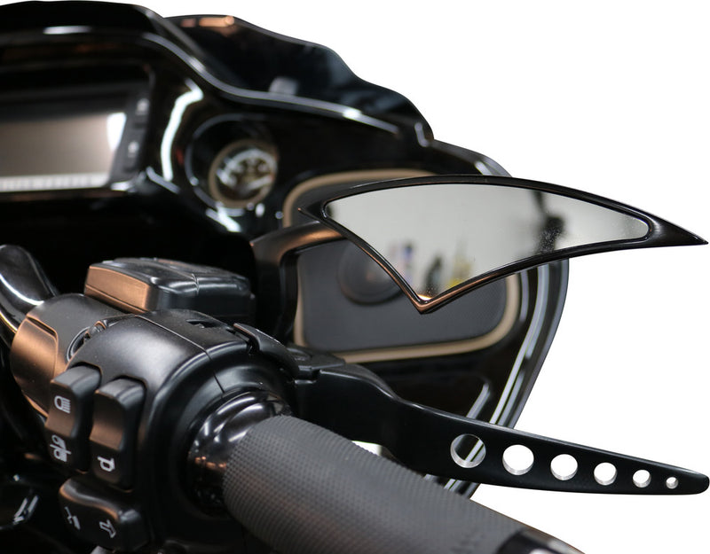 Paul Yaffe Bagger Nation Power Mirrors Black 5.75"x1.75" - PMP-B For Harley Touring 1984-2019