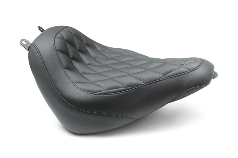 Mustang Motorcycle 83008 Mustang 18-21 Harley Heritage Classic, Deluxe Wide Tripper Solo Seat Diamond Stitch - Black - Photo - Primary