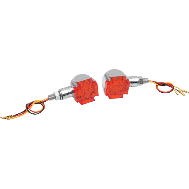 EMGO 2040-0119 61-99155 Maltese LED Marker Lights LED Maltese Marker Lights - Chrome/Red
