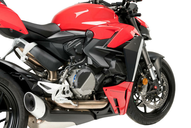 Puig Hi-Tech Parts Downforce Side Spoilers Black DUC - 21475J Ducati Streetfighter 2022-2024