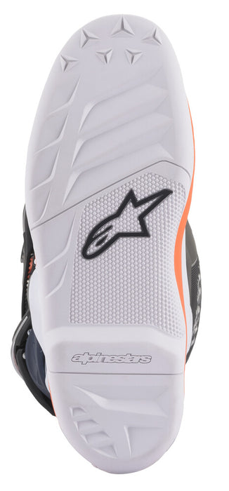 Alpinestars 482-261408 2015017-1241-8 TECH 7S BOOTS BLACK/WHITE/ ORANGE FLUO SZ 08
