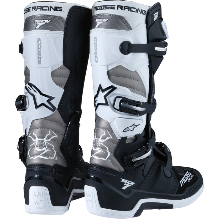 MOOSE OFFROAD Tech 7 Boots Black/White/Gray - US