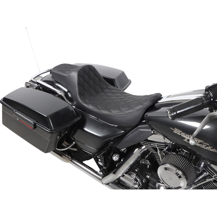 DRAG SPECIALTIES 0801-1369 Extended Reach Predator III Seat Extended Reach - Double Diamond - FL '99-'07