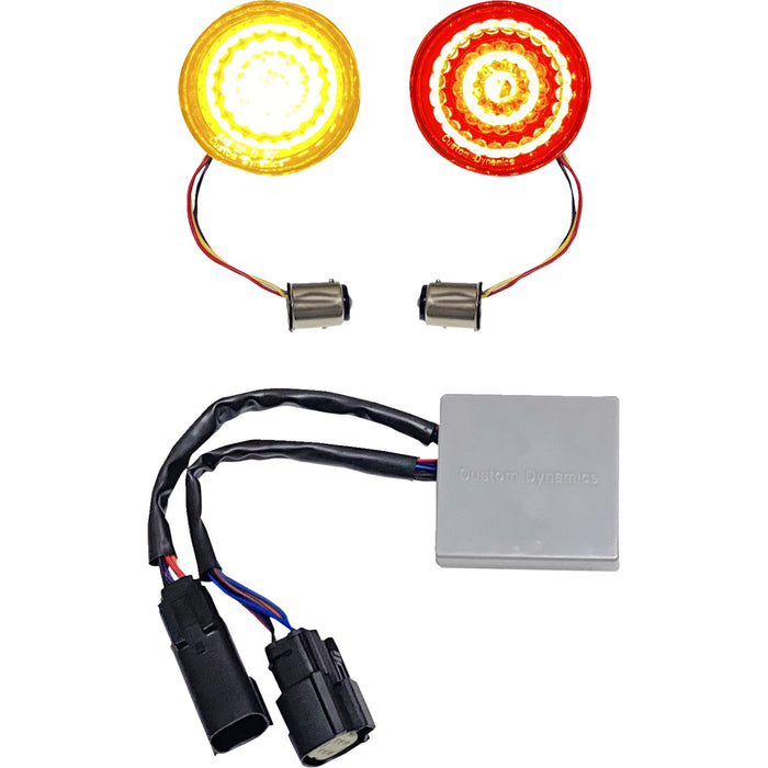 CUSTOM DYNAMICS 2020-1995 CD-STS-AR-57 Smart LED 1157 Bullet Turn Signals - Rear - Amber/Red