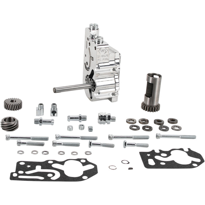 S&S CYCLE 31-6298 31-6298 High Volume/High Pressure (HVHP) Polished Billet Oil Pump - HVHP Oil Pump Cover Kit - Standard