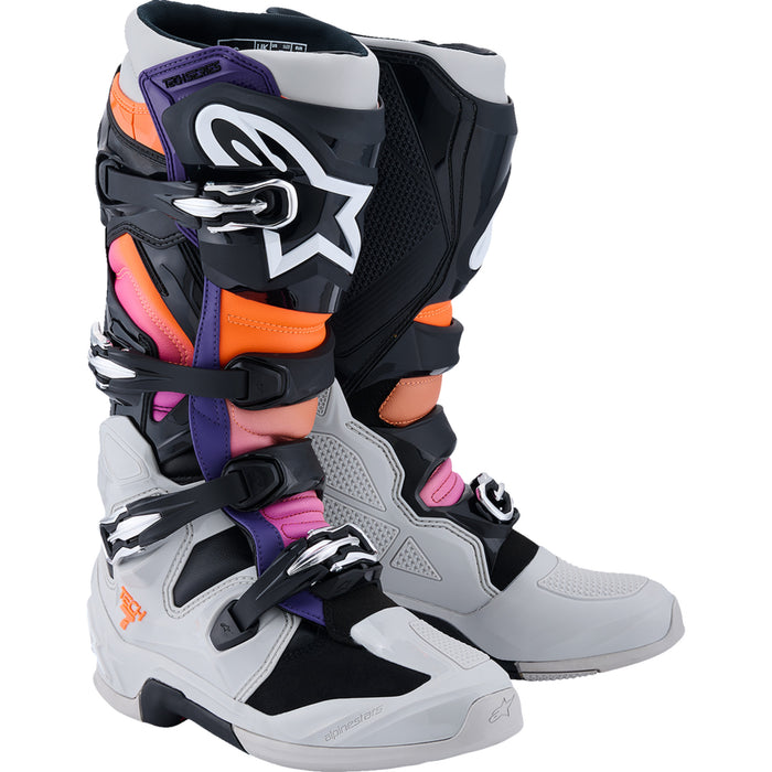 ALPINESTARS Tech 7 Boots Black/Light - Gray/Fluorescent Orange