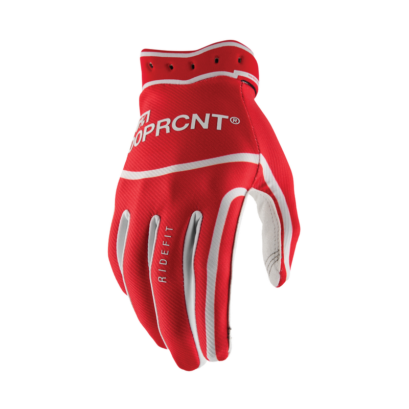 100% 610-6346L 10046-00023 RIDEFIT GLOVES WHITE/RED LG