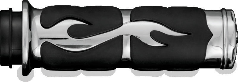 Kuryakyn 6261 ISO Flame Grips Metric Chrome - Photo - Primary