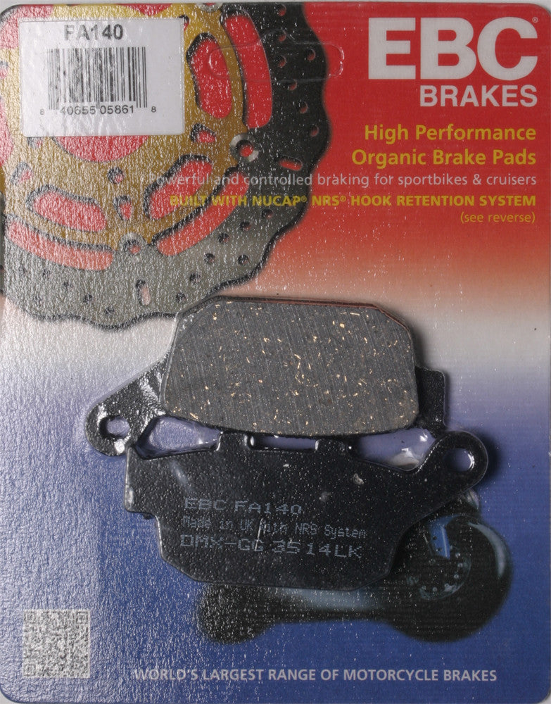 EBC Brake Pads - FA140 For Honda Motorcycles 2011-2017 | Buell Motorcycles 1998-2010 | Triumph Motorcycles 2000-2013 | Kawasaki 900 2017