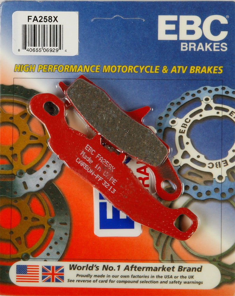 EBC Brake Pads - FA258X For Kawasaki KX 100 / KX 80 / KX 85 1997-2018 | Suzuki RM 100 / RM 85 / RM85L 2005-2009