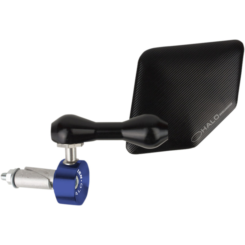 DRIVEN RACING 0640-1075 DHBML-BL Halo Stainless Steel Bar End Mirror Halo Mirror - Blue - Left