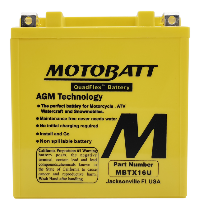 Motobatt 491-1012 MBTX16U BATTERY MBTX16U SEALED FACTORY ACTIVATED