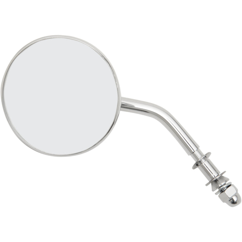 Emgo 3" Chrome Stamped Mirror Side View Round Chrome 3" Stem Left Right Each - 20-06817
