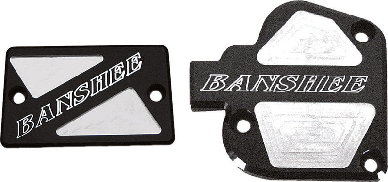 Modquad Throttle & Brake Cover SET Black Logo Banshee - TSET1-BBLK Yamaha Banshee / 350 1987-2006