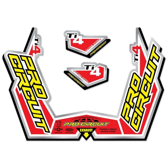 Pro Circuit 794-9043 DC09TI4GP TI-4GP STICKER KIT REPLACEMENT MUFFLER STICKERS
