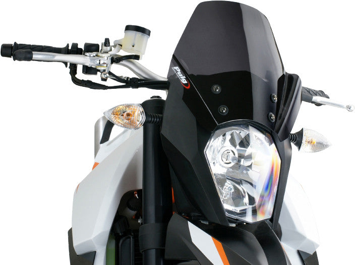 Puig Hi-Tech Parts Windscreen Naked NEW GEN Sport Dark Smoke - 5173F KTM 990 Supermoto 2008-2012