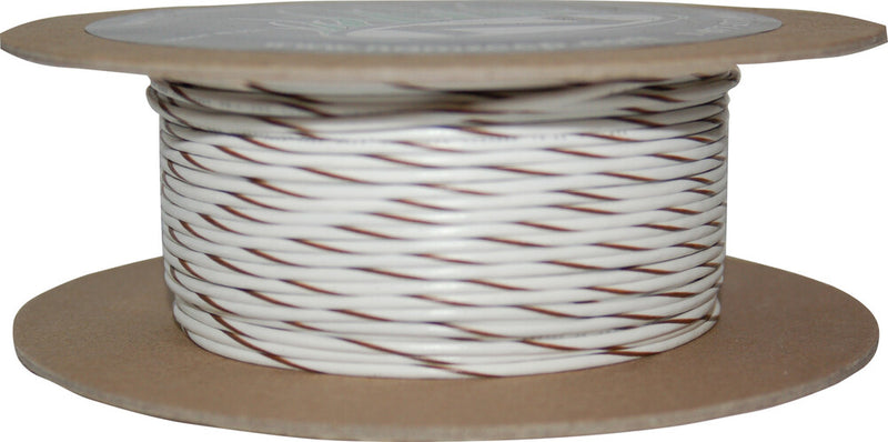Namz Custom Cycle 850-08957 NWR-91-100 #18-GAUGE WHITE/BROWN STRIPE 100' SPOOL OF PRIMARY WIRE
