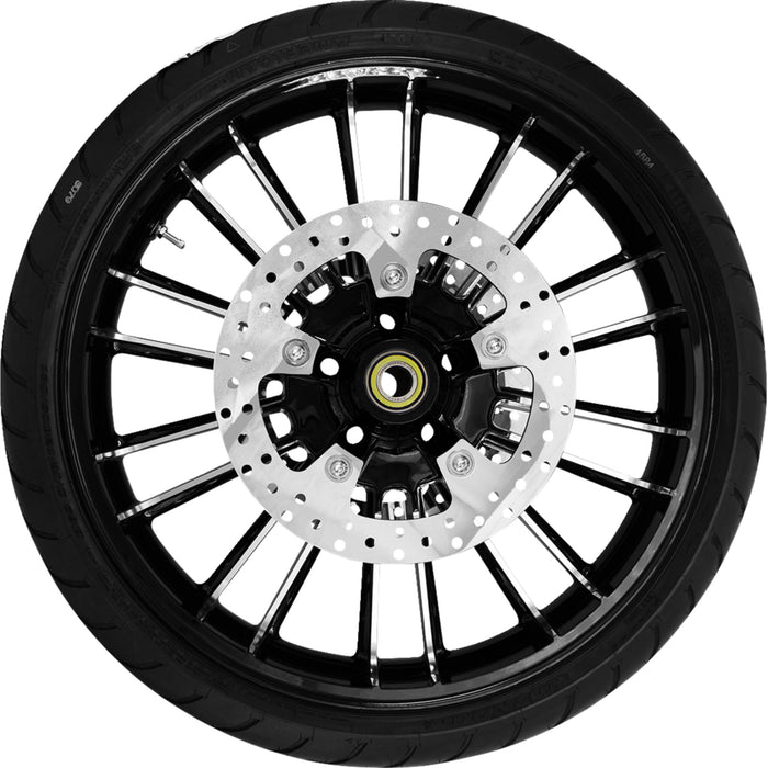 COASTAL MOTO 0335-0021 PKG-ATL213BC-ABST Atlantic Wheel/Tire Combinations - Atlantic Front Wheel - Black Cut (21") | Rotors (11.8") | Dunlop Tire (130/60B21)