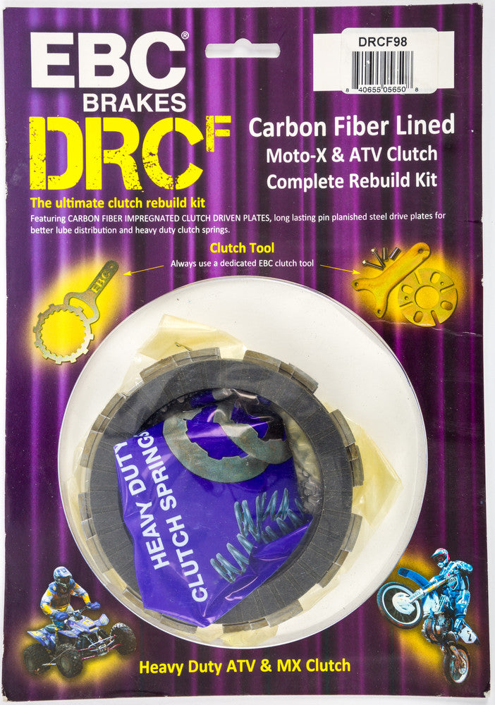 EBC Carbon Fiber Clutch Complete SET - DRCF98 Kawasaki KX 65 2000-2009